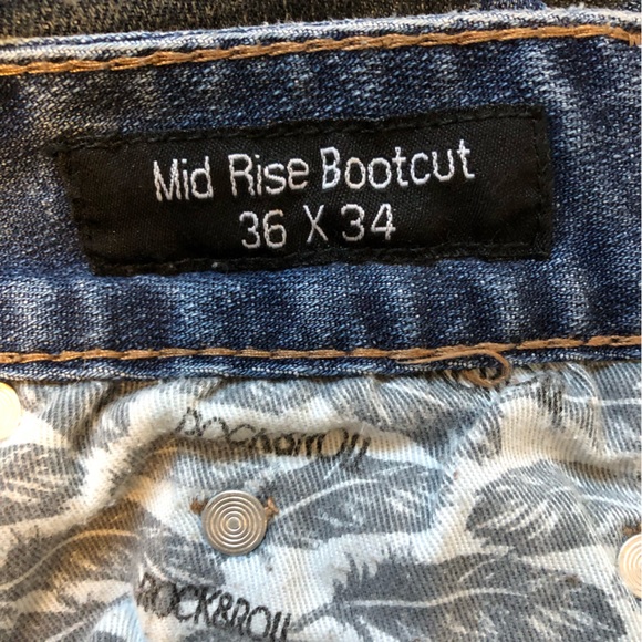 EUC Rock & Roll Cowgirl Mid Rise Bootcut Jeans 36x34 - Picture 4 of 4